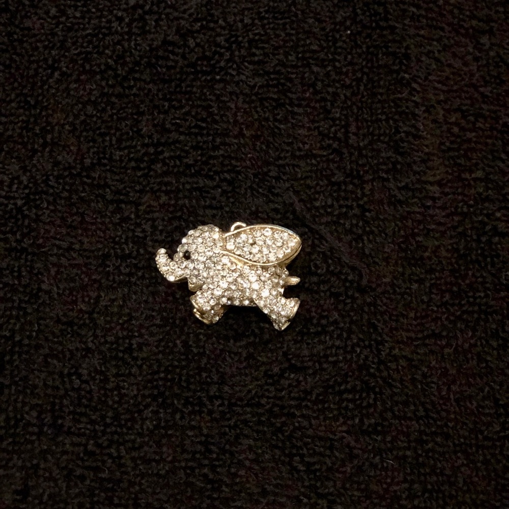 Gold and Crystal Elephant Pendant